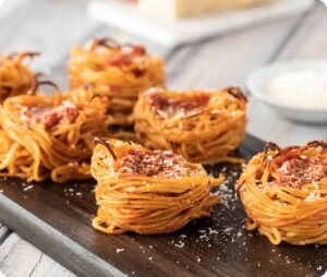 Baked Spaghetti Nests
