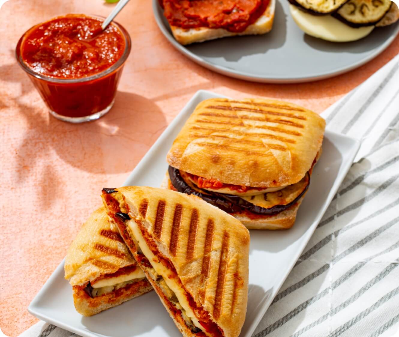 Roasted Eggplant Paninis